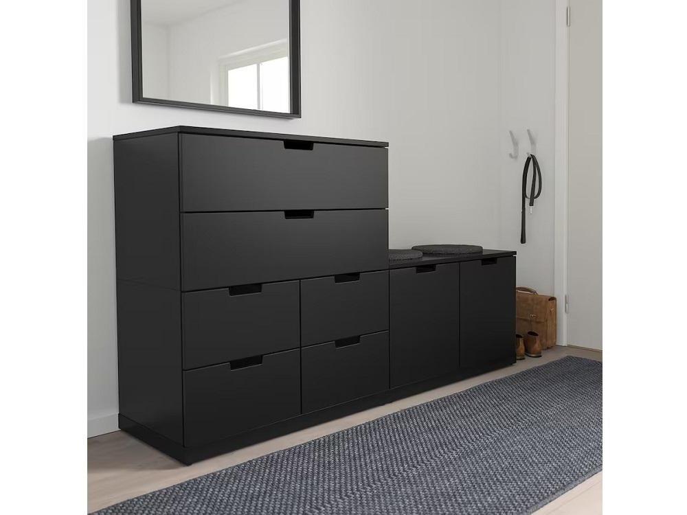 Комод Нордли 46 black ИКЕА (IKEA) изображение товара